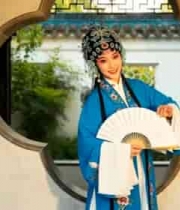  园林昆曲青衣扇舞3063#横屏 	 