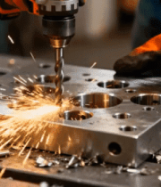 工人戴手套操作钻孔机4028#横