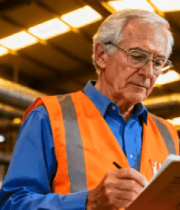 工厂老人穿反光背心记录数据2396#横