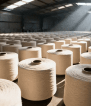 工厂内堆放的纱线卷2327#横屏 