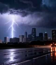  雨夜城市闪电延时3026#横屏 	 