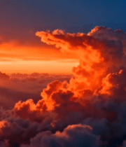 高空日落时分的云海景象2337#横