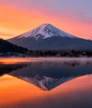 富士山日出湖景风光4308#横