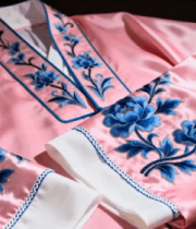 粉色刺绣古风服饰素材1578#横