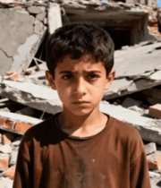 废墟前的男孩124#横屏 