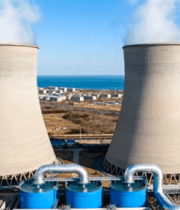 发电厂冷却塔全景俯瞰5402#横