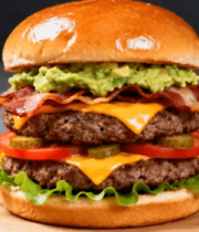 多层美味牛肉汉堡特写5260#横