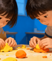 儿童一起玩彩泥素材(1)475#横