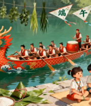 端午节龙舟粽子场景素材2939#横