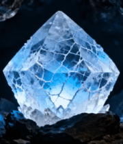 洞穴中发光的水晶矿石1297#横