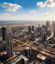 迪拜城市立交桥与高楼景观2076#横