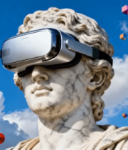 戴眼镜的古典雕像2691#横屏 