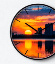 带城市风光图案的时钟素材826#横