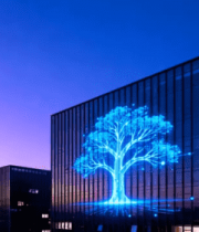 大楼外墙裸眼树状光影效果2838#横屏 