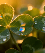 带露珠三叶草特写488#横屏 