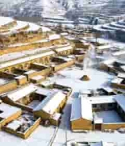  雪后陕北窑洞航拍2625#横屏 