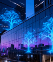 城市建筑外墙光影树效果素材1209#横