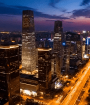 城市夜景高楼与车流4756#横