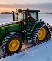  雪地拖拉机作业视频2612#横屏 	 -