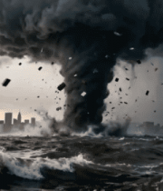 城市近海龙卷风自然景象2091#横