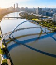 城市河流桥梁全景风光2752#横