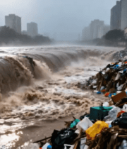 城市高楼与远山全景航拍901#横