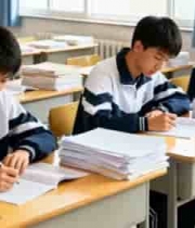  学生课堂认真写作业2594#横屏 	 