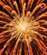  绚烂金色烟花绽放夜空2590#横屏 	 