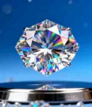  旋转钻石特写 蓝色背景2588#横屏 	 