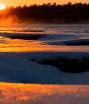  雪原日出金色光芒2720#横屏 