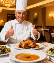 厨师展示美味菜肴2033#横