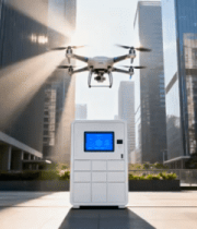 城市中无人机于设备上方飞行1238#横屏 