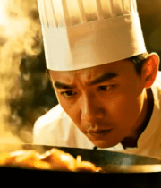 厨师专注烹饪食物特写1003#横屏 