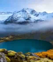  雪山湖泊自然风光2655#横屏 