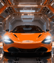 橙色汽车于科技感隧道内1552#横屏 