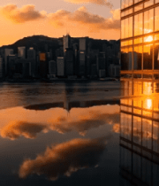 城市建筑日落全景素材5158#横屏 