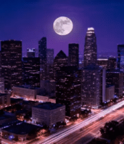 城市夜景高楼与满月全景(1)5484#横