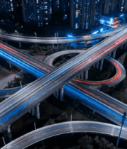 城市立交桥夜景车流素材3613#横屏 