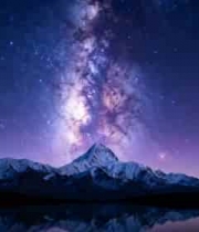  星空银河雪山延时摄影2572#横屏 	 