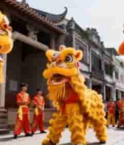  醒狮表演 传统民俗文化2575#横屏 	 