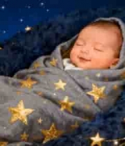  星空下的熟睡婴儿2561#横屏 	 