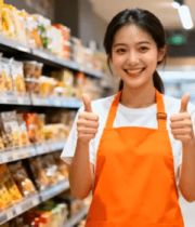 超市工作人员竖拇指点赞4250#横屏 