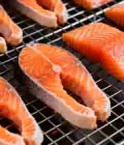  新鲜三文鱼排特写2543#横屏 	 