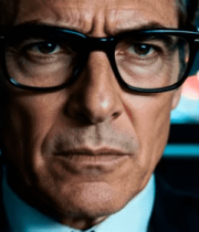 车内戴眼镜男士面部特写4546#横屏 