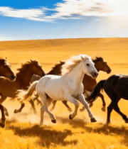 草原上奔跑的马群(2)4393#横屏 