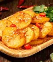  香辣烤土豆片特写2496#横屏 	 