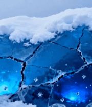 冰雪覆盖的蓝色发光冰块263#横
