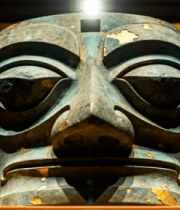 博物馆青铜面具特写4415#横