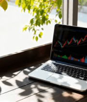 笔记本电脑显示股票线画面1911#横屏 