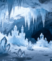 冰雪溶洞内的水晶城堡景观2508#横屏 